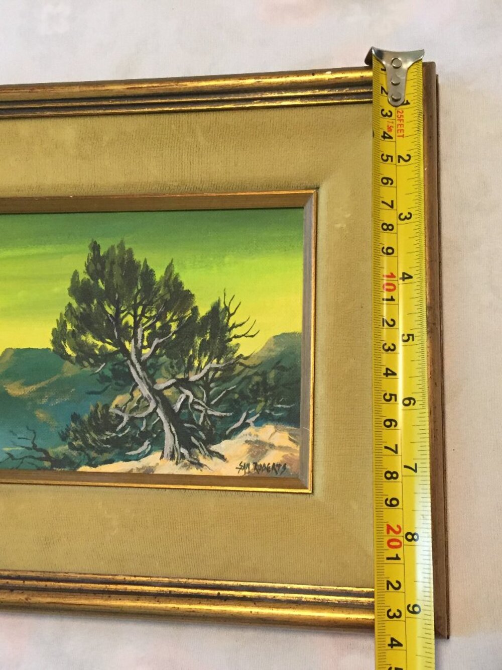 SAM A ROBERTS ORIGINAL OIL ON CANVAS TREE PAINTING 9" X 11" - Picture 5 of 6